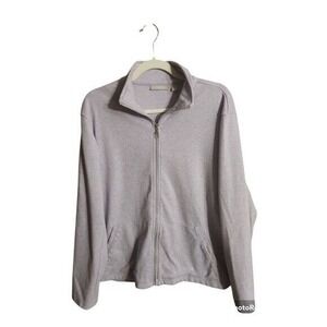 Nordstrom Full Zip‎ Jacket Pockets Heathered Lavender Comfort Size Large Womens